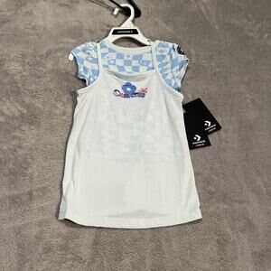 Converse Dress Set Girls 2T Floral Checker Layered Graphic Shirt Outfit